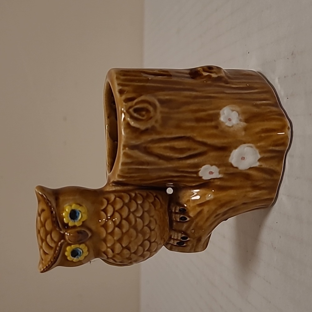 Vintage Lego Ceremic Owl Toothpick Holder